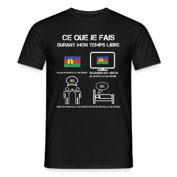 temps libre Nouvelle Calédonie - T-shirt homme - noir - Devant - AI Model Male 178 light (178cm)