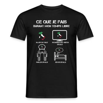 temps libre italie - T-shirt homme - noir - Devant - AI Model Male 178 light (178cm)