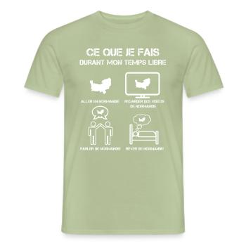 temps libre normandie - T-shirt homme - vert sauge - Devant - AI Model Male 178 light (178cm)