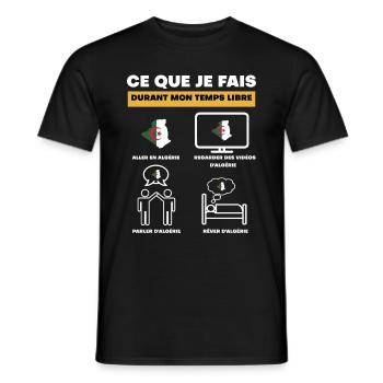 Algeria DZ in free time - Men's T-Shirt - black - Front - AI Model Male 178 light (178cm)