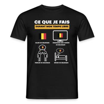 Belgien in der Freizeit - Männer T-Shirt - Schwarz - Vorne - AI Model Male 178 light (178cm)