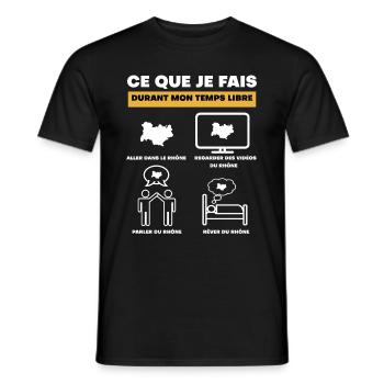 Rhône durant temps libre - T-shirt homme - noir - Devant - AI Model Male 178 light (178cm)
