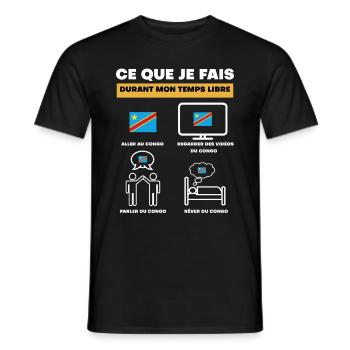 Kongo Kinshasa in der Freizeit - Männer T-Shirt - Schwarz - Vorne - AI Model Male 178 light (178cm)