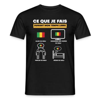 mali durant temps libre - T-shirt homme - noir - Devant - AI Model Male 178 light (178cm)