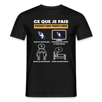 martinique drapeau durant temps libre - T-shirt homme - noir - Devant - AI Model Male 178 light (178cm)