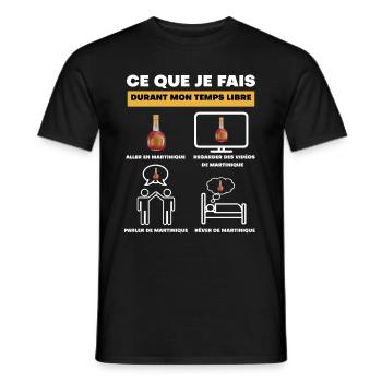 Martinique rum in free time - Men's T-Shirt - black - Front - AI Model Male 178 light (178cm)