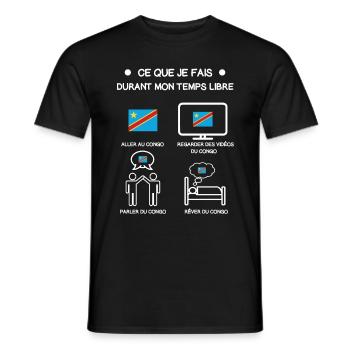 Geschenk Kongo Kinshasa kostenlose Zeitreise - Männer T-Shirt - Schwarz - Vorne - AI Model Male 178 light (178cm)