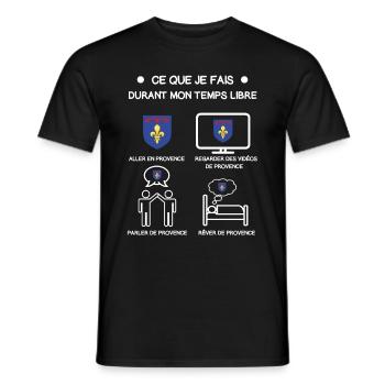 Provence gift free time travel - Men's T-Shirt - black - Front - AI Model Male 178 light (178cm)