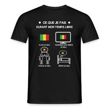 cadeau mali temps libre voyage - T-shirt homme - noir - Devant - AI Model Male 178 light (178cm)