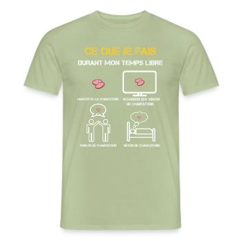 cadeaux temps libre charcuterie - T-shirt homme - vert sauge - Devant - AI Model Male 178 light (178cm)
