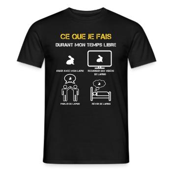 cadeaux temps libre lapin - T-shirt homme - noir - Devant - AI Model Male 178 light (178cm)