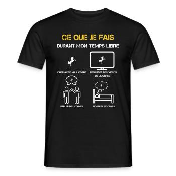 Unicorn Free Time Gifts - Men's T-Shirt - black - Front - AI Model Male 178 light (178cm)
