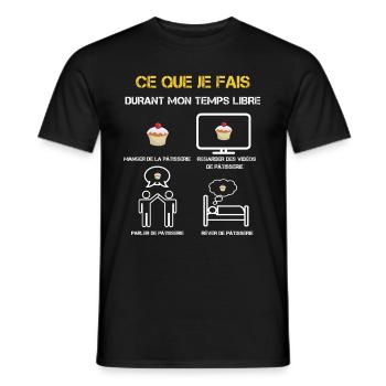 cadeaux temps libre pâtisserie - T-shirt homme - noir - Devant - AI Model Male 178 light (178cm)