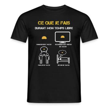 Free Time Taco Gifts - Men's T-Shirt - black - Front - AI Model Male 178 light (178cm)