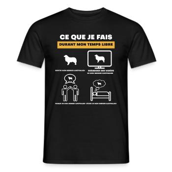 Australian Shepherd Free Time Gift - Men's T-Shirt - black - Front - AI Model Male 178 light (178cm)