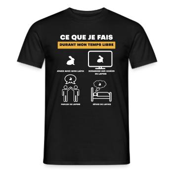 Free Time Bunny Gift - Men's T-Shirt - black - Front - AI Model Male 178 light (178cm)
