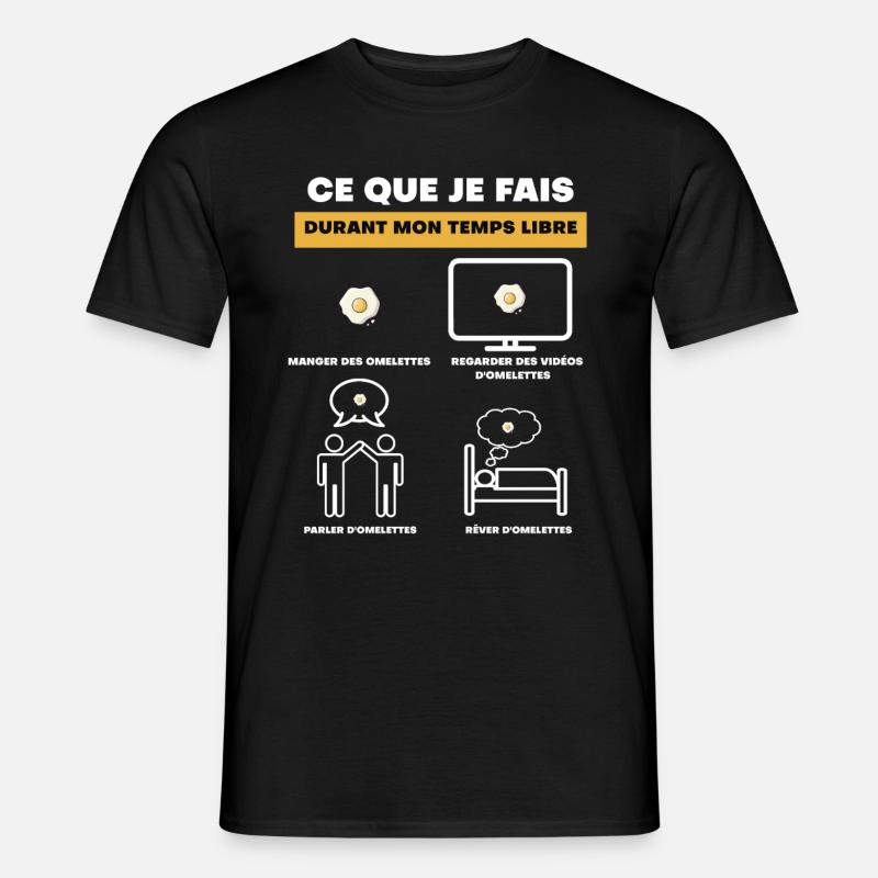 Omelett-Geschenk Freizeit - Männer T-Shirt - Schwarz