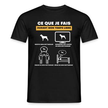 cadeau rottweiler temps libre - T-shirt homme - noir - Devant - AI Model Male 178 light (178cm)