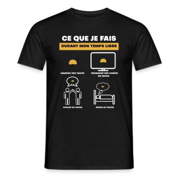 Free Time Tacos Gift - Men's T-Shirt - black - Front - AI Model Male 178 light (178cm)