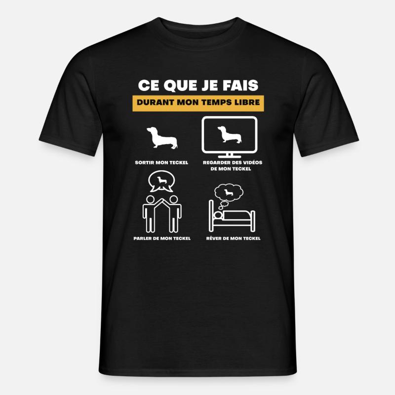 Dackel Kostenloses Zeitgeschenk - Männer T-Shirt - Schwarz