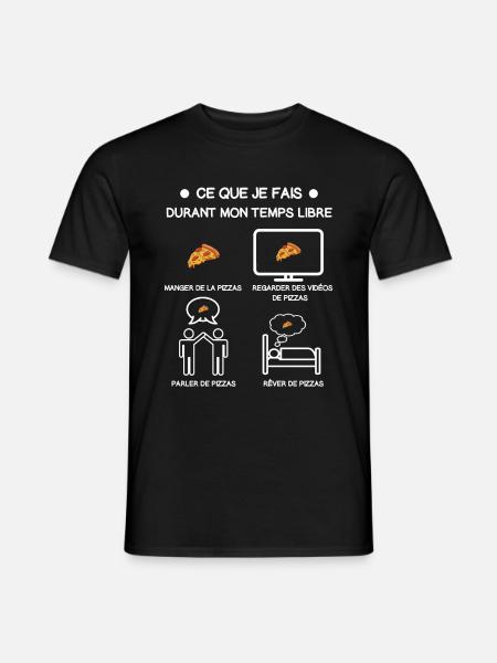 Freizeit Pizza Geschenk - Männer T-Shirt - Schwarz