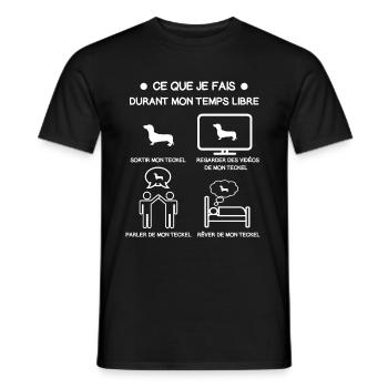 Dackel Kostenloses Zeitgeschenk - Männer T-Shirt - Schwarz - Vorne - AI Model Male 178 light (178cm)