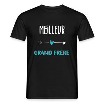 Best Big Brother Humor - Men's T-Shirt - black - Front - AI Model Male 178 light (178cm)