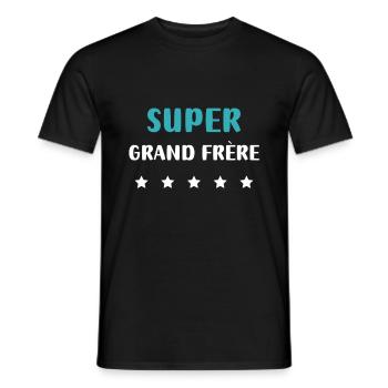 super grand frère personnalisé - T-shirt homme - noir - Devant - AI Model Male 178 light (178cm)