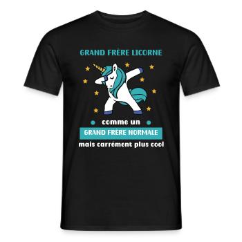 Big Brother Unicorn Dab Big Brother Normal Humor - Men's T-Shirt - black - Front - AI Model Male 178 light (178cm)