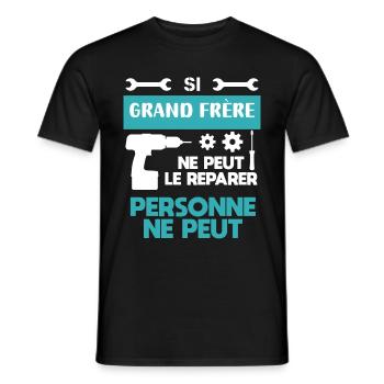 Big Brother DIY Handyman Funny Humor - Men's T-Shirt - black - Front - AI Model Male 178 light (178cm)