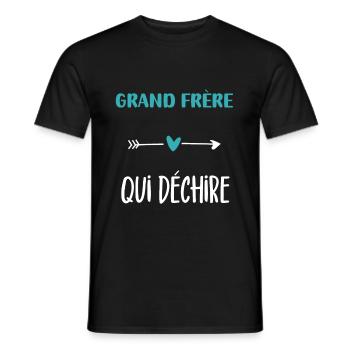 grand frère qui déchire humour - T-shirt homme - noir - Devant - AI Model Male 178 light (178cm)