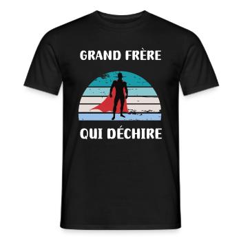 grand frère qui déchire rétro vintage - T-shirt homme - noir - Devant - AI Model Male 178 light (178cm)