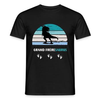 grand frère saurus grand frère Dinosaure T rex - T-shirt homme - noir - Devant - AI Model Male 178 light (178cm)