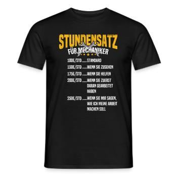 STUNDENSATZ FÜR MECHANIKER - Männer T-Shirt - Schwarz - Vorne - AI Model Male 178 light (178cm)