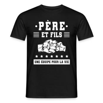 Vater Und Sohn Duo Mann Erschossen Dad Point - Männer T-Shirt - Schwarz - Vorne - AI Model Male 178 light (178cm)