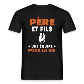 Father Son Father's Day Duo Man - Men's T-Shirt - black - Front - AI Model Male 178 light (178cm)