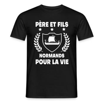 Vater und Sohn Norman Papa Normandie - Männer T-Shirt - Schwarz - Vorne - AI Model Male 178 light (178cm)