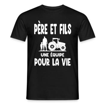 Bauern-Vater-Sohn-Team fürs Leben - Männer T-Shirt - Schwarz - Vorne - AI Model Male 178 light (178cm)