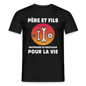 Father and Son DIY Retro Vintage Dad - Men's T-Shirt - black - Front - AI Model Male 178 light (178cm)
