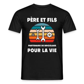 Vater und Sohn DIY Vintage Retro Papa - Männer T-Shirt - Schwarz - Vorne - AI Model Male 178 light (178cm)
