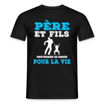 Vater und Sohn Tanzpartner-Duo Mann Papa - Männer T-Shirt - Schwarz - Vorne - AI Model Male 178 light (178cm)