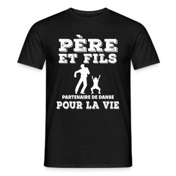 Vater und Sohn Tanzpartner fürs Leben Papa - Männer T-Shirt - Schwarz - Vorne - AI Model Male 178 light (178cm)