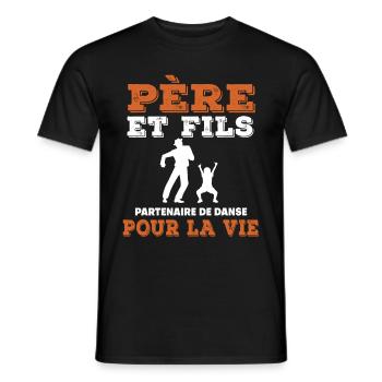 Vater und Sohn Tanzpartner Leben Papa - Männer T-Shirt - Schwarz - Vorne - AI Model Male 178 light (178cm)