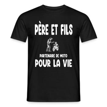 Motorrad Vater und Sohn Partner Biker Papa - Männer T-Shirt - Schwarz - Vorne - AI Model Male 178 light (178cm)
