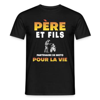 Vater Sohn Motorrad Partner Leben Biker Papa - Männer T-Shirt - Schwarz - Vorne - AI Model Male 178 light (178cm)