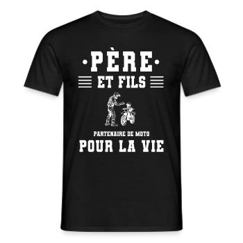 Vater Sohn Motorrad Papa Biker - Männer T-Shirt - Schwarz - Vorne - AI Model Male 178 light (178cm)
