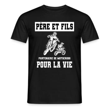 Motocross Vater und Sohn Duo Mann Biker - Männer T-Shirt - Schwarz - Vorne - AI Model Male 178 light (178cm)