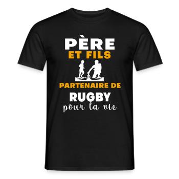Rugby father and son dad rugby player - Men's T-Shirt - black - Front - AI Model Male 178 light (178cm)