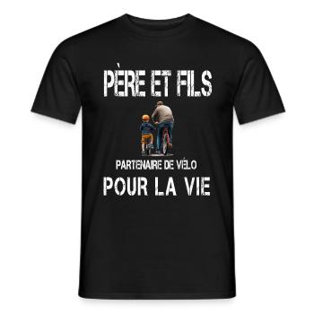 Vater und Sohn Fahrrad Papa Radfahrer - Männer T-Shirt - Schwarz - Vorne - AI Model Male 178 light (178cm)