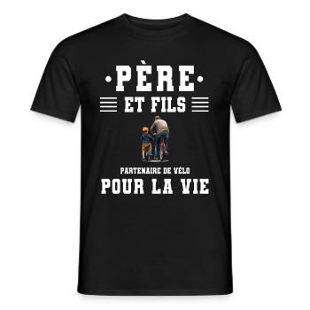 Vater, Sohn, Fahrrad, Vater, Radfahrer - Männer T-Shirt - Schwarz - Vorne - AI Model Male 178 light (178cm)